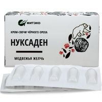 Нуксаден Медвежья желчь, свечи черного ореха и медвежьей желчи, Фитэко, 10 шт
