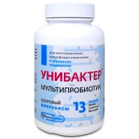 Унибактер, мультипробиотик, 13 видов бактерий, Бессережнов, 60 капсул