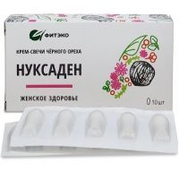 Нуксаден Женское здоровье, свечи с черным орехом, боровой маткой, софорой, омелой, Фитэко, 10 шт