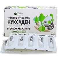 Нуксаден Агарикус Гарциния, свечи черного ореха для снижения веса, Фитэко, 10 шт