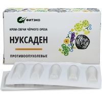 Нуксаден Противоопухолевые, свечи с черным орехом, маклюрой, омелой белой и др., Фитэко, 10 шт