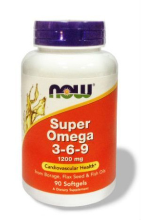 Супер Омега 3-6-9, омега-3 345мг, омега-6 300мг, омега-9 210мг, Now Foods (Нау фудс)